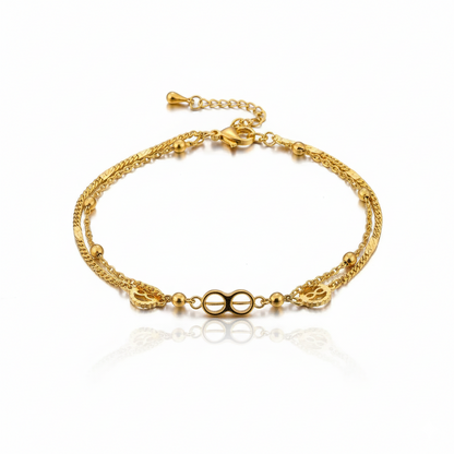 Infinity Charm Double Layer Bracelet | Italian Gold Plated SACH JEWELS