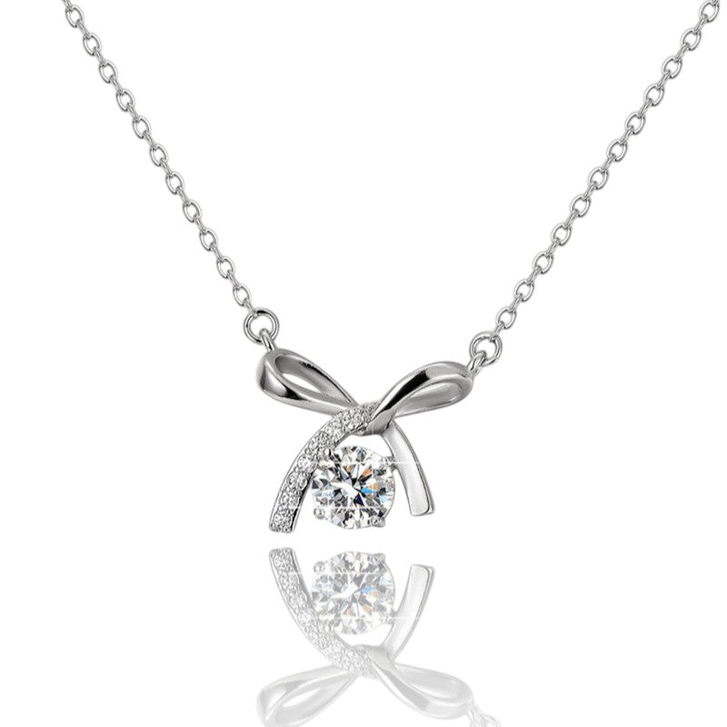 Women Bow Diamond Necklace | Italian Silver Plated SACH JEWELS