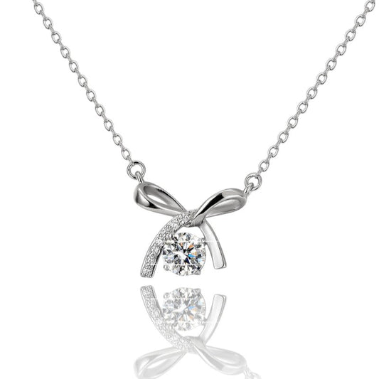 Women Bow Diamond Necklace | Italian Silver Plated SACH JEWELS