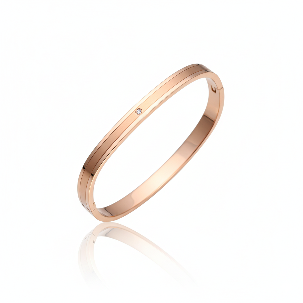 Gold Solitaire Cuff | Italian Rose Gold Plated SACH JEWELS