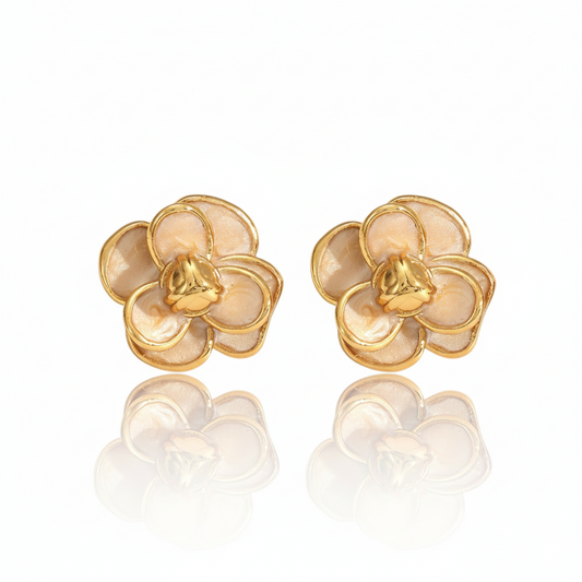 Golden Bloom Petite Studs Earrings | Italian Gold Plated SACH JEWELS