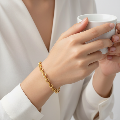 Textured Classic Gold Bracelet | Italian Gold Plated SACH JEWELS