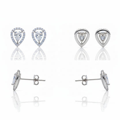 Rain drop Diamond Stud Earrings | 925 Sterling Silver SACH JEWELS