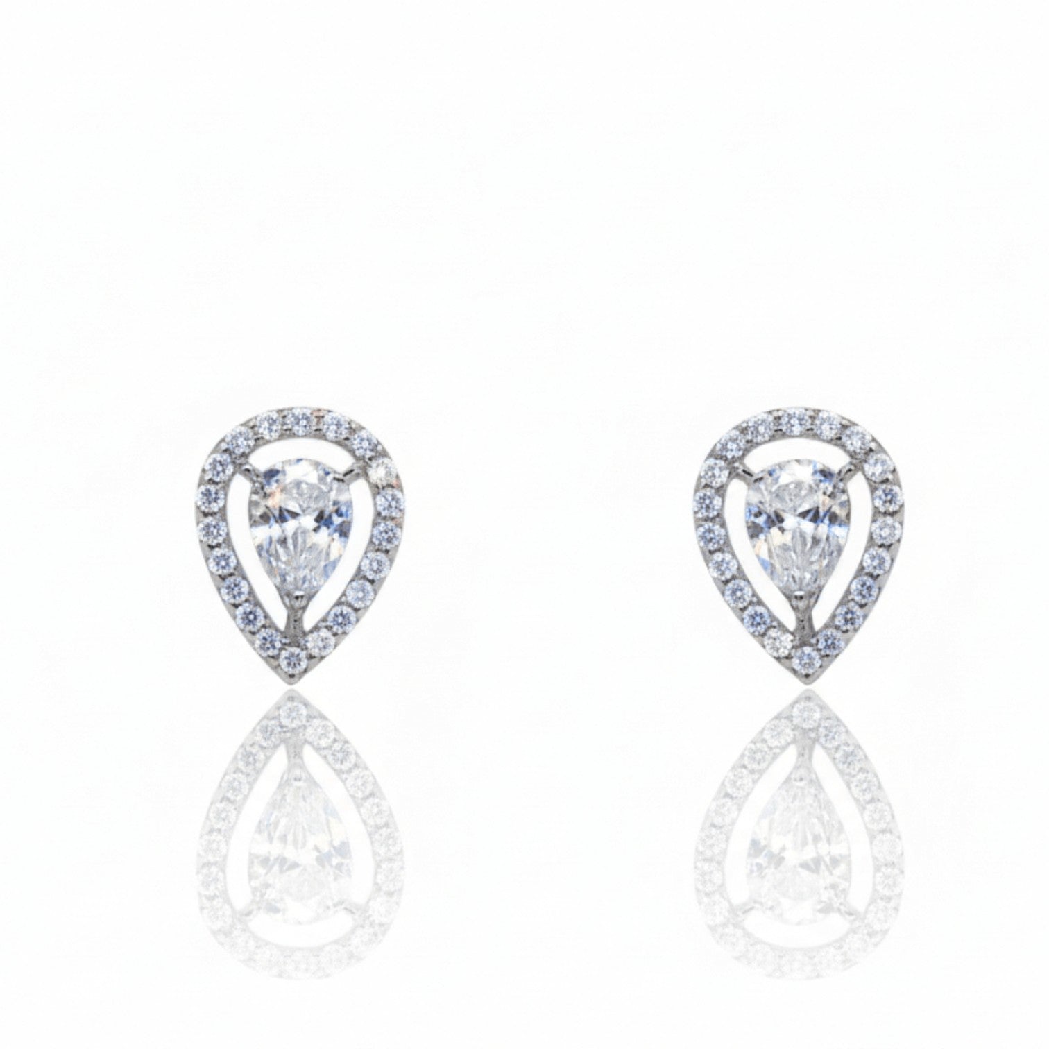 Rain drop Diamond Stud Earrings | 925 Sterling Silver SACH JEWELS