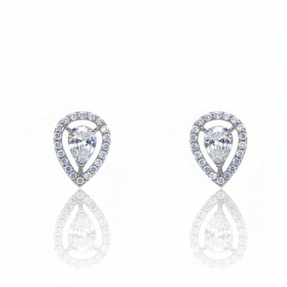 Rain drop Diamond Stud Earrings | 925 Sterling Silver SACH JEWELS