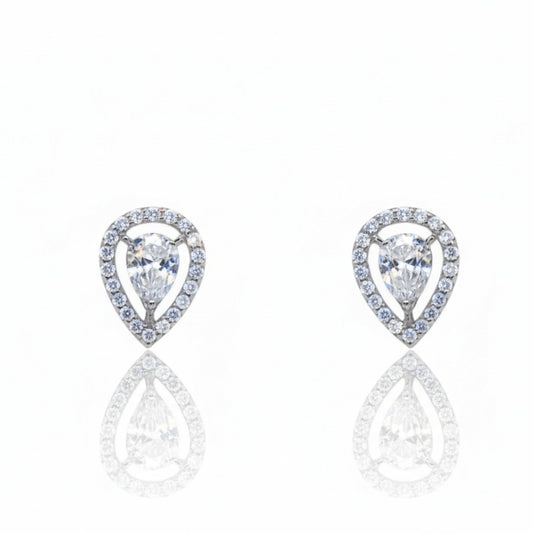 Rain drop Diamond Stud Earrings | 925 Sterling Silver SACH JEWELS