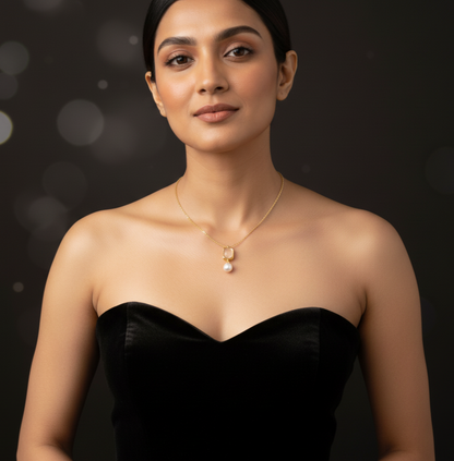 Chic Pearl Charm Necklace | Italian Gold Plated SACH JEWELS