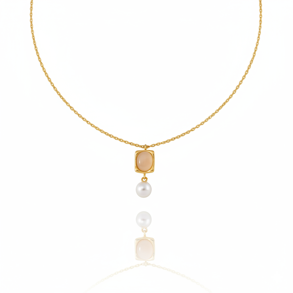 Chic Pearl Charm Necklace | Italian Gold Plated SACH JEWELS