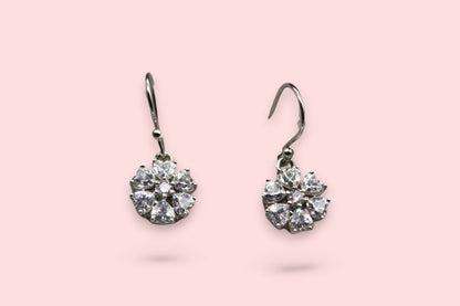 Women Diamond Flower drop Earrings | 925 Sterling Silver - SACH JEWELS