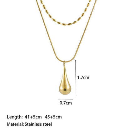 Tear Drop Pendant Necklace | Italian Gold Plated - SACH JEWELS