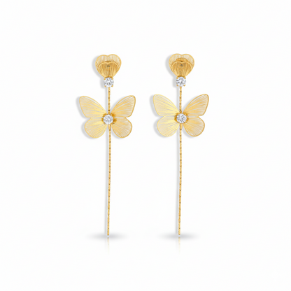Blooming Butterfly Drop Earrings | Italian Gold Plated SACH JEWELS