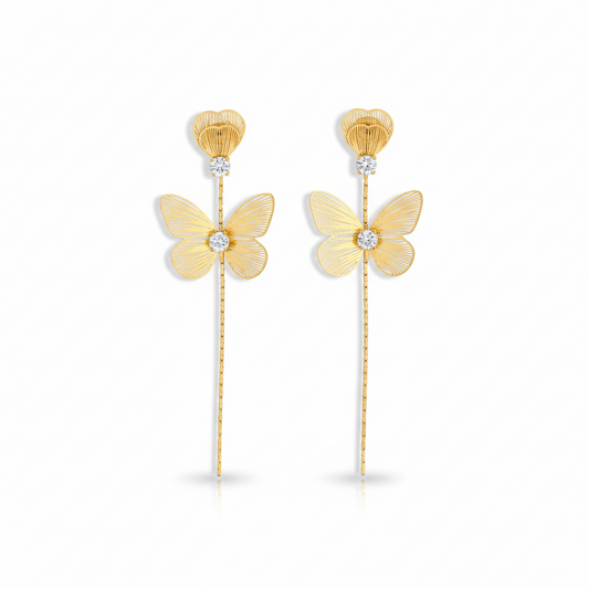 Blooming Butterfly Drop Earrings | Italian Gold Plated SACH JEWELS