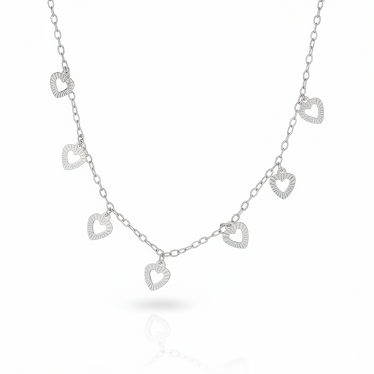 Dangling Heart Necklace | Italian Silver Plated SACH JEWELS