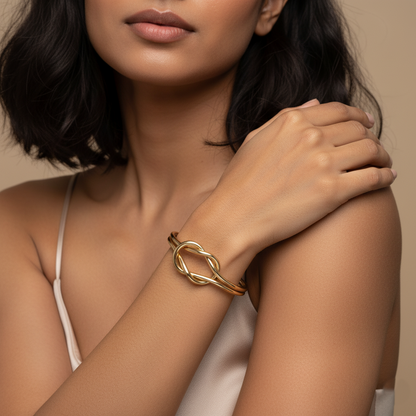 Eternal Knot Premium Cuff | Italian Gold Plated SACH JEWELS