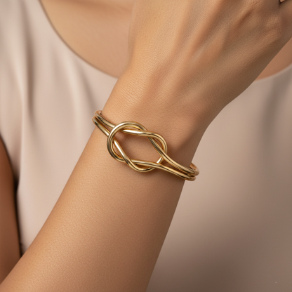 Eternal Knot Premium Cuff | Italian Gold Plated SACH JEWELS