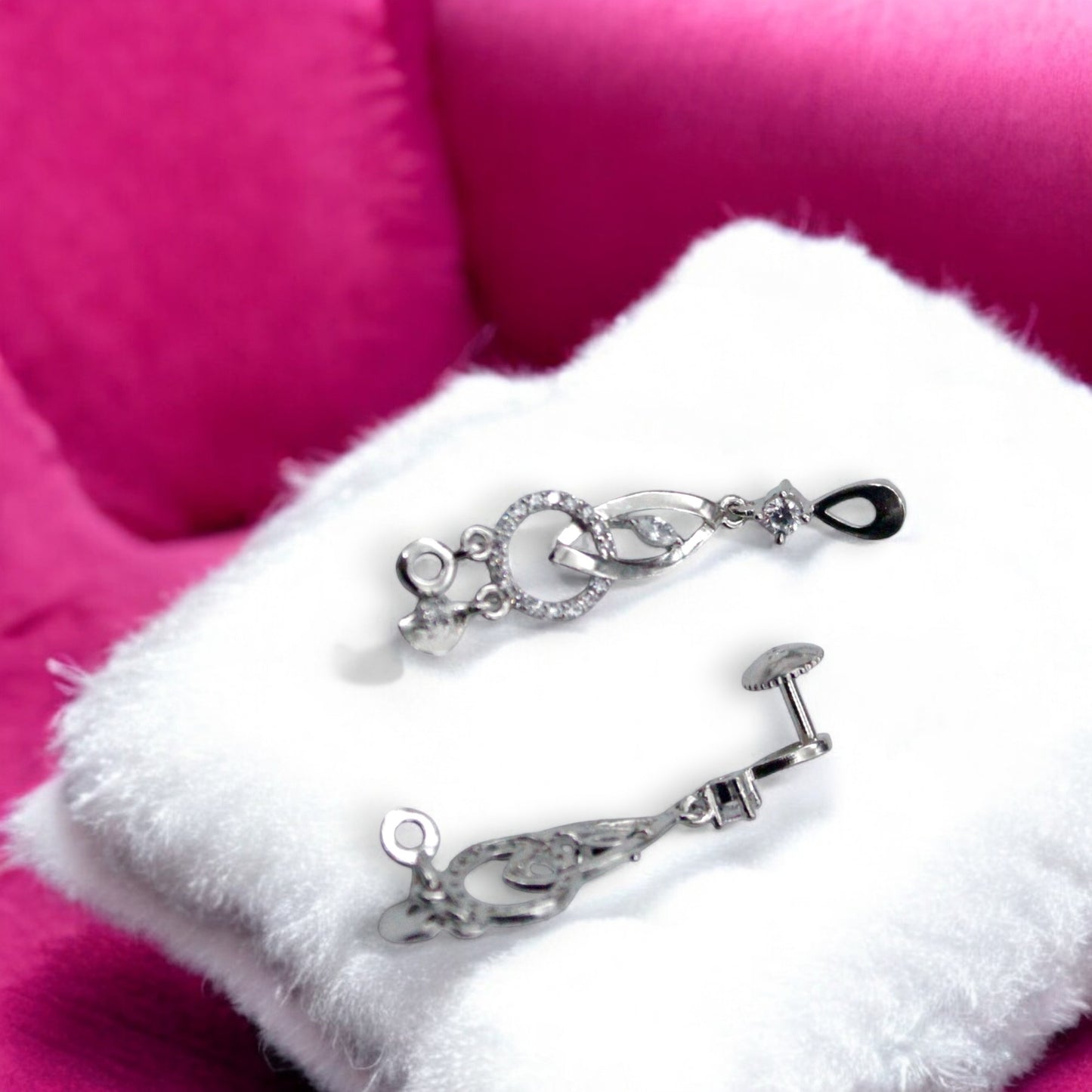 Gorgeous Silver Drop Diamond Studded Earrings | 925 Sterling Silver