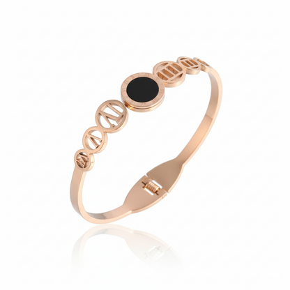 Roman Numerals Premium Cuff | Italian Rose Gold Plated SACH JEWELS