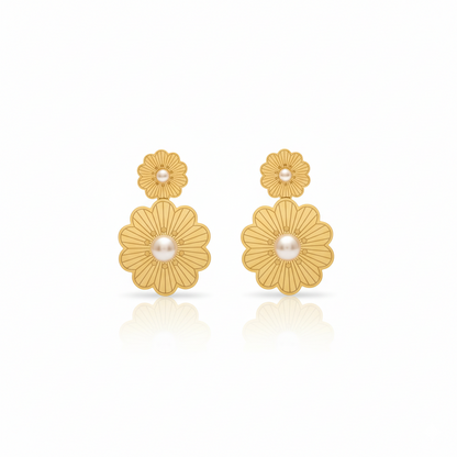 Dusky Bloom Drop Earrings | Italian Gold Plated SACH JEWELS