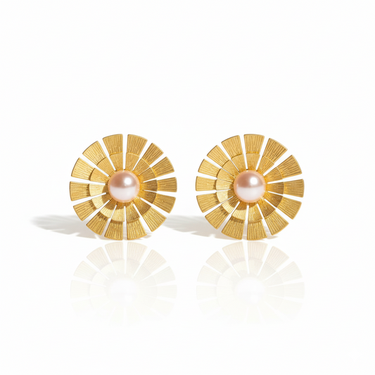 Spinning Wheel Stud Earrings | Italian Gold Plated SACH JEWELS