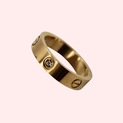 Love Screw Band Ring | Italian Gold Plated