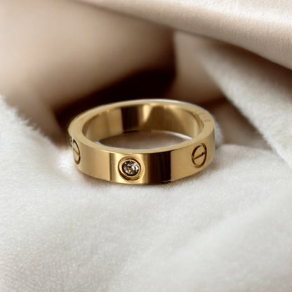 Love Screw Band Ring | Italian Gold Plated