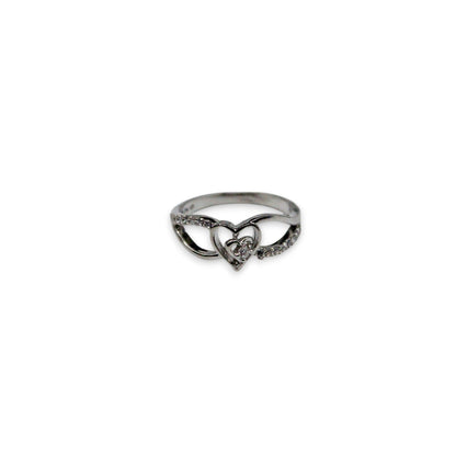 Diamond Heart Studded Ring | 925 Sterling Silver - SACH JEWELS