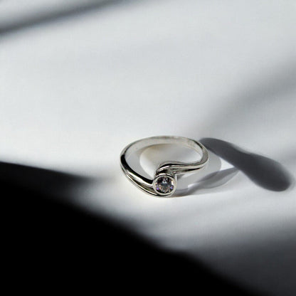 Twisted Diamond Stud Ring | 925 Sterling Silver - SACH JEWELS