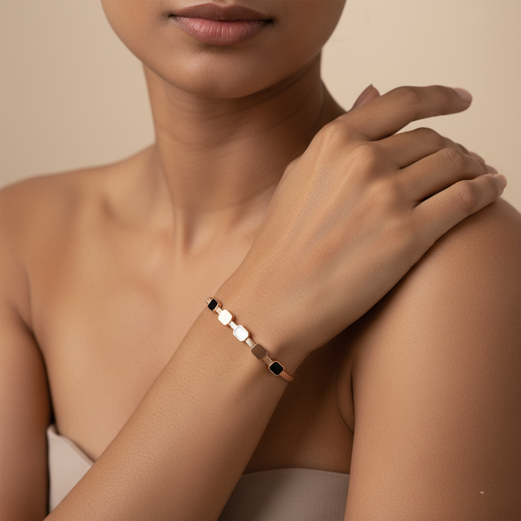 Rose Gold Enigma Geometric Bracelet | Rose Gold Plated SACH JEWELS