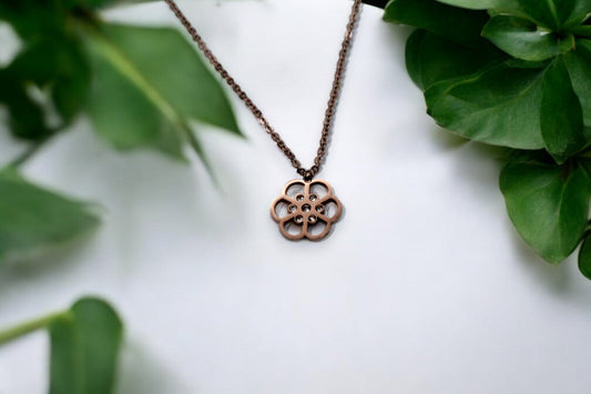 Open Flower Pendant Set | Rose Gold Plated - SACH JEWELS