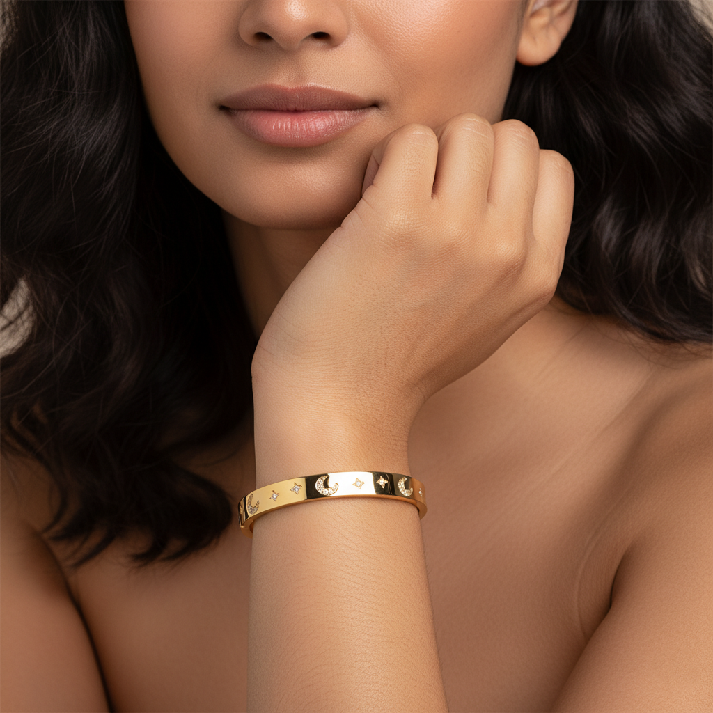 Moonlight Celestial Premium Cuff | Italian Gold Plated SACH JEWELS