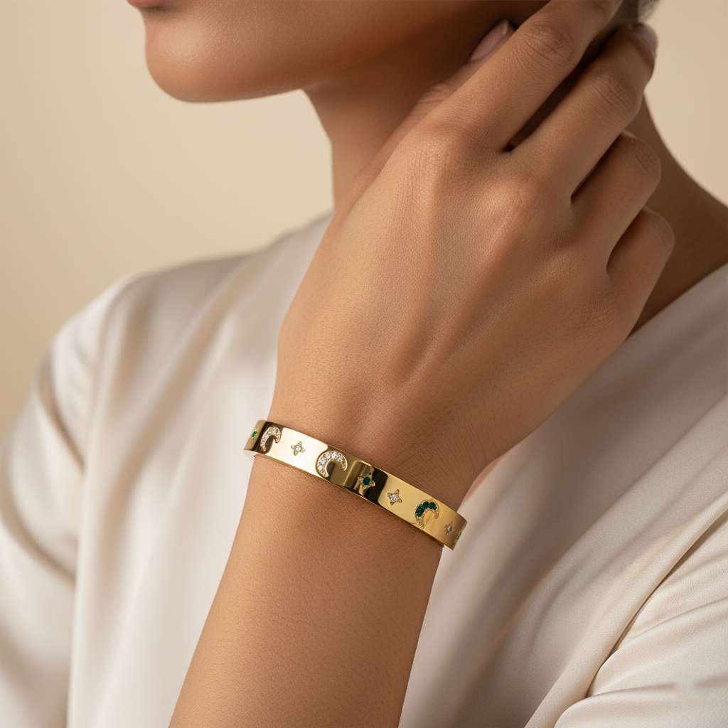 Moonlight Celestial Premium Cuff | Italian Gold Plated SACH JEWELS