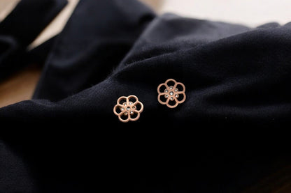 Open Flower Pendant Set | Rose Gold Plated - SACH JEWELS