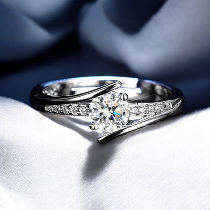 Graceful Diamond Ring | Italian Silver Plated - SACH JEWELS