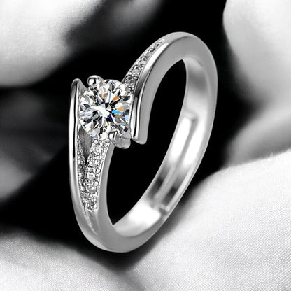 Graceful Diamond Ring | Italian Silver Plated - SACH JEWELS