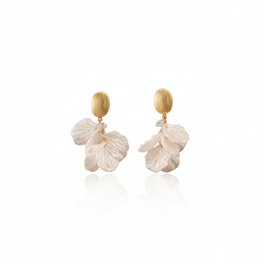 Blooming Flower Drop Earrings | Italian Gold Plated SACH JEWELS