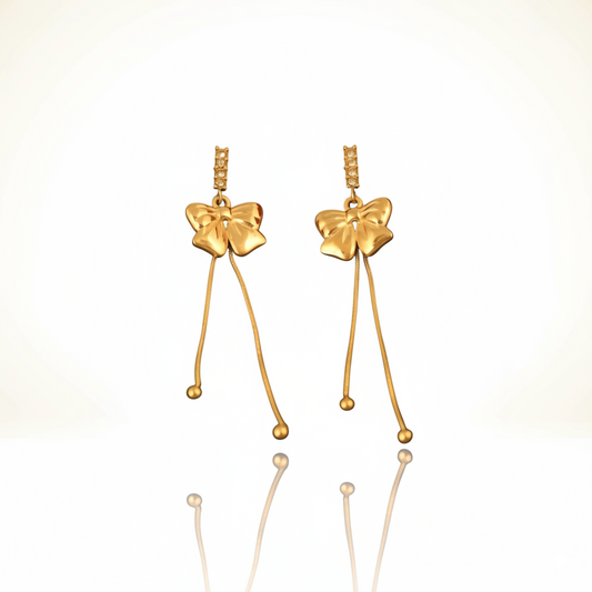 Twilight ties Bow Drop Earrings | Italian Gold Plated SACH JEWELS