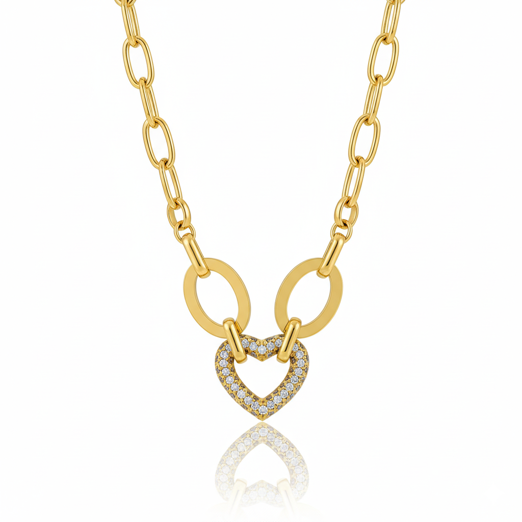 Bold Love Link Necklace | Italian Gold Plated SACH JEWELS
