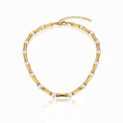 Classic Golden Pearl Harmony Necklace | Italian Gold Plated SACH JEWELS