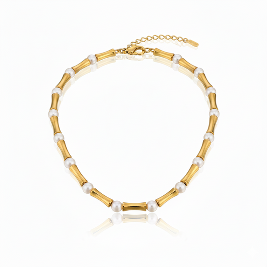 Classic Golden Pearl Harmony Necklace | Italian Gold Plated SACH JEWELS