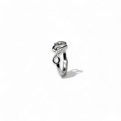 Double Heart Studded Ring | 925 Sterling Silver - SACH JEWELS