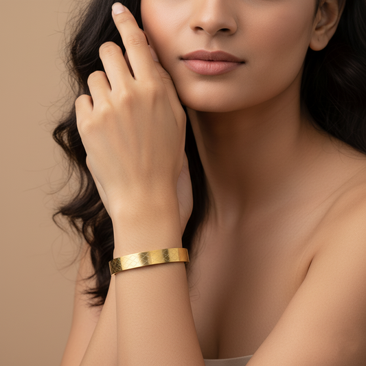 Gold Engraved Cuff | Italian Gold Plated SACH JEWELS
