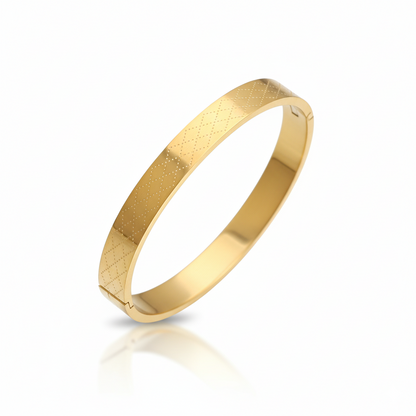 Gold Engraved Cuff | Italian Gold Plated SACH JEWELS