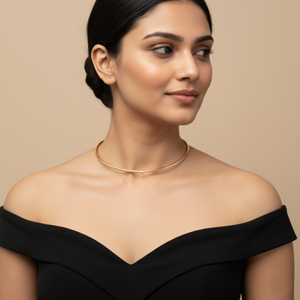 Minimal Golden Necklace | Italian Gold Plated SACH JEWELS