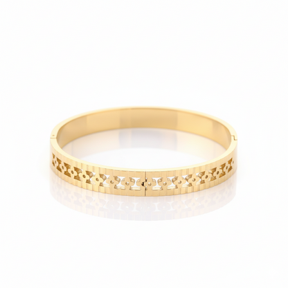 Gold Floral Cutwork Cuff | Italian Gold Plated SACH JEWELS