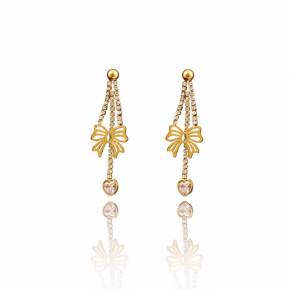 Twilight Bow Drop Earrings | Italian Gold Plated SACH JEWELS