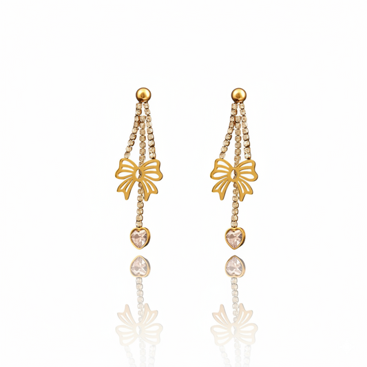 Twilight Bow Drop Earrings | Italian Gold Plated SACH JEWELS