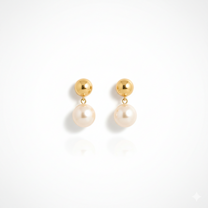 Pearl Poise Drop Earrings | Italian Gold Plated SACH JEWELS