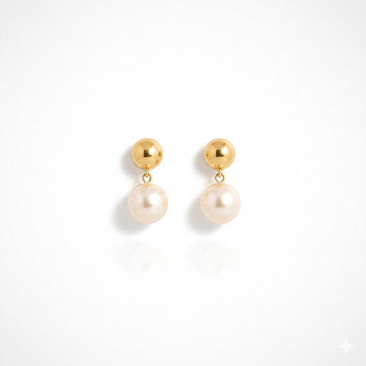 Pearl Poise Drop Earrings | Italian Gold Plated SACH JEWELS