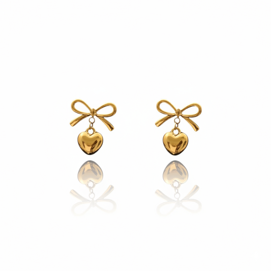Amour Bow Drop Earrings | Italian Gold Plated SACH JEWELS