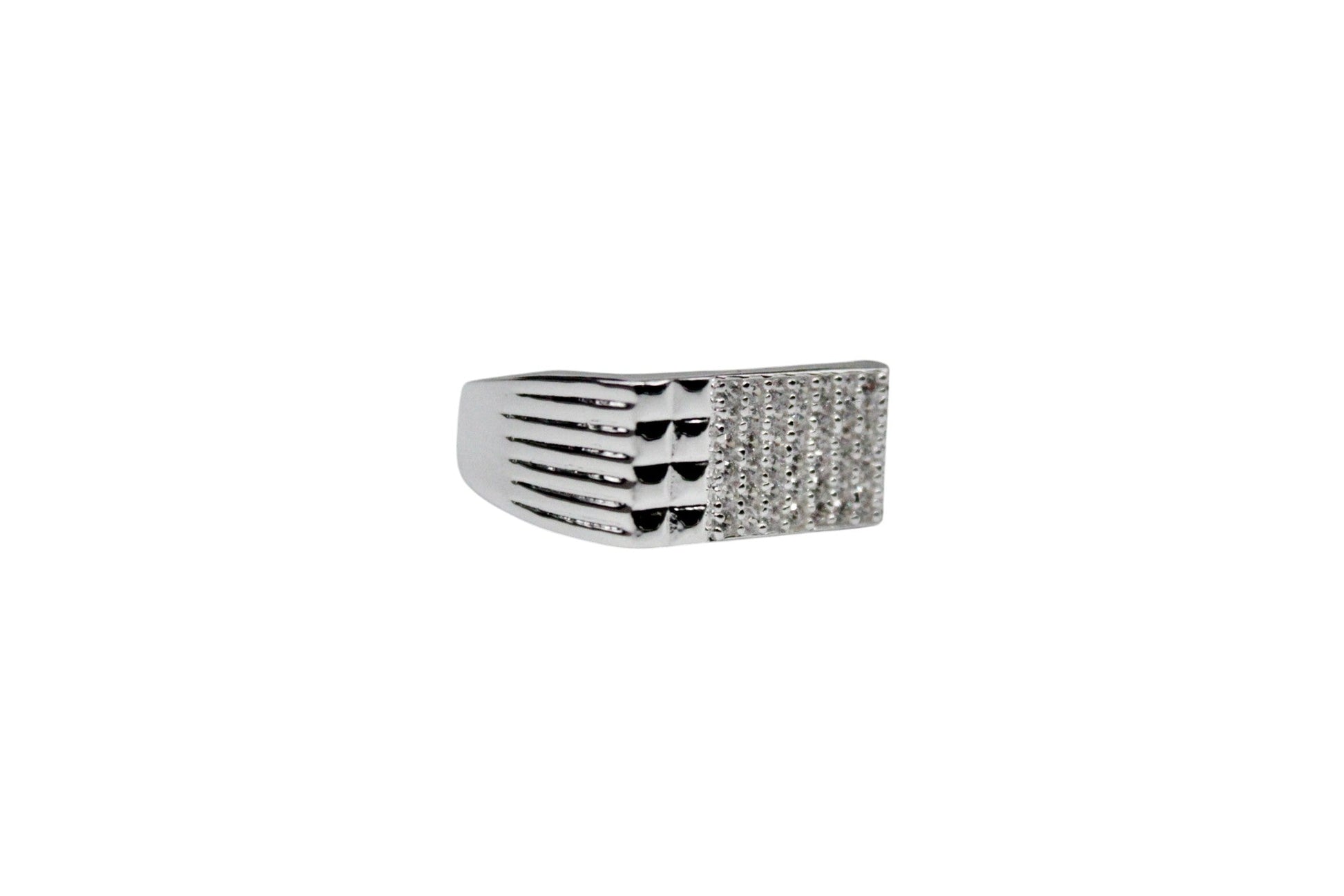 Diamond studded Men's Ring | 925 Sterling Silver - SACH JEWELS